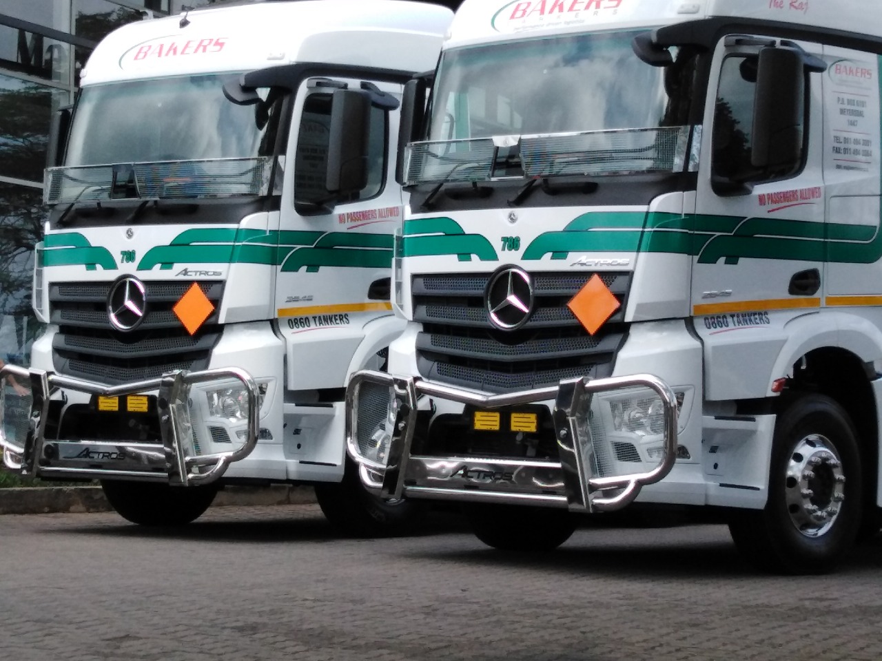 Bakers Transport tanker fleet branding and logistics signage South Africa