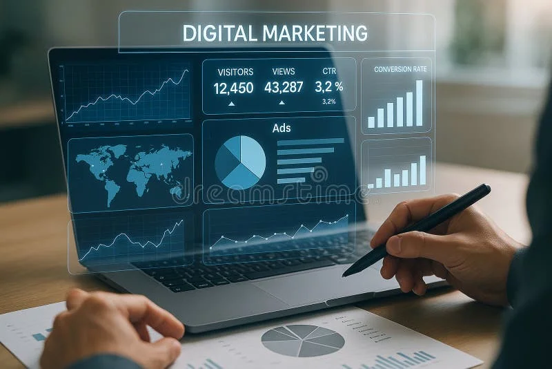 Marketing analytics tracking and conversion rate monitoring